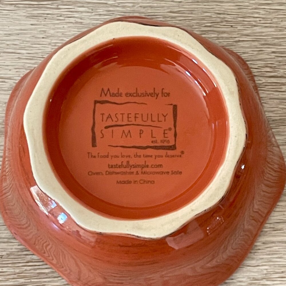 Tastefully Simple Dish Rust Color Ceramic Fluted - Picture 7 of 7